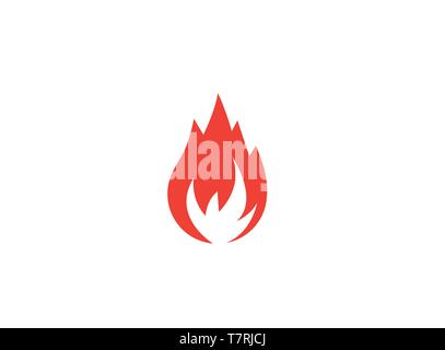 Fireball a flame fire logo design illustration on white background Stock Vector
