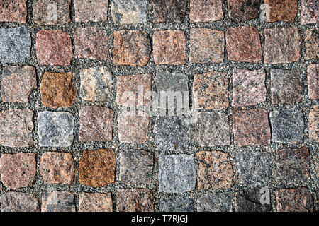 natural granite cobblestone texture. top view Stock Photo