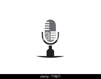 Microphone and speakerphone logo design illustration on white background Stock Vector