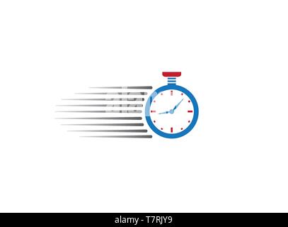 Chronometer Timer an instrument for measuring time logo design illustration on white background Stock Vector