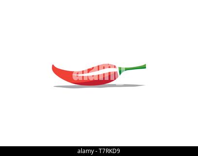 Big red chilli pepper logo Stock Vector