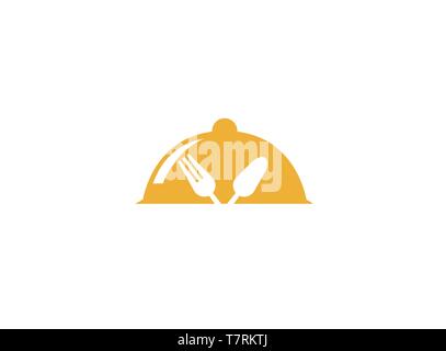 Dishfood with spoon and fork for logo Stock Vector