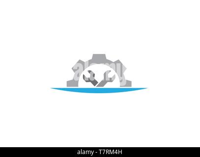 Mechanic gear tools for and pignion for logo Stock Vector