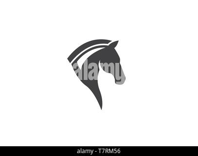 Horse head chess symbol for logo design Stock Vector