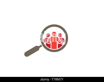 Loupe Spy on Peaple for logo Stock Vector