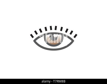 Eye Vision with Eyelashes for logo design Stock Vector