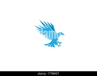 The eagle hunts and holds the prey with his claws for logo Stock Vector