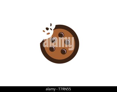 cookies biscuits cracked with chocolate for logo Stock Vector