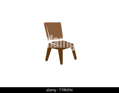 Classical chair without arms for logo design Stock Vector