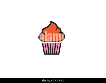 cupcake creamy bun for logo Stock Vector