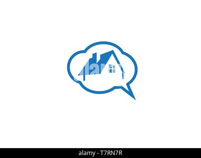 Talk and think about home of dreams for logo Stock Vector