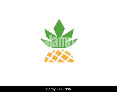 Half ananas fresh fruit for logo design Stock Vector