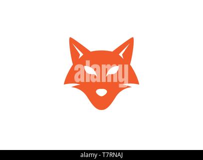 Fox head and face looking in front for logo Stock Vector