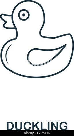 Toy Duck icon outline style. Creative thin design from baby things icon collection. Pixel perfect simple toy duck icon. Web design, apps, software, pr Stock Vector