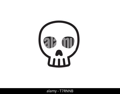 Black skull human head for logo Stock Vector