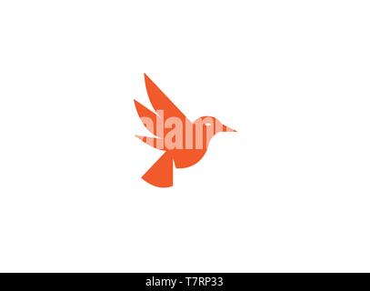 Bird dove open wings and fly for logo Stock Vector