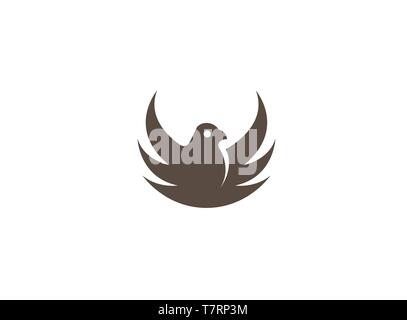 Bird eagle open wings flying for logo Stock Vector