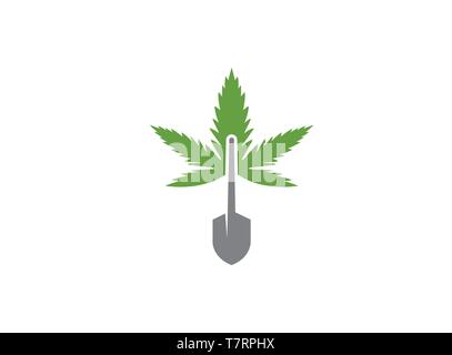 Tool for treating marijuana in tree trunks for logo design for logo Stock Vector