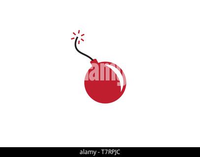 burning red bomb a brennende bombe for logo Stock Vector