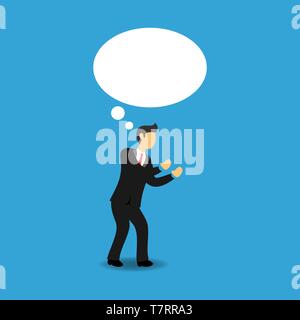 Concept of Businessman Encouraging. Business People  Persuading. Flat Vector Illustration Stock Vector