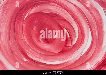 red color painted circle pattern on white paper background texture Stock Photo