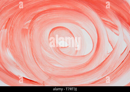 red color painted circle pattern on white paper background texture Stock Photo
