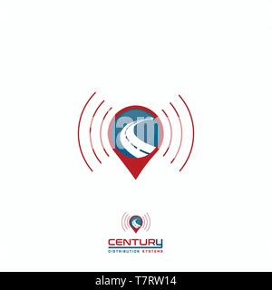 Pin Map Is an illustrative cartoon logo for map, pin, location, navigation, track logo Stock Vector