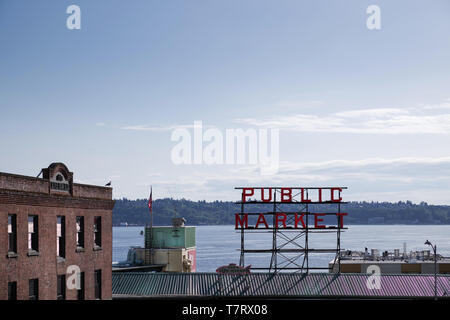 Famous Pike Place Market in Seattle, USA Stock Photo