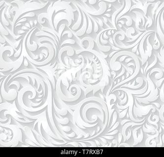 Vector seamless pattern background in paper cut style  for textile, paper or surface texture Stock Vector