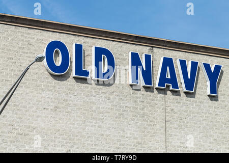 Weehawken, USA - April 6, 2018: City in New Jersey with Old Navy store shopping mall center Stock Photo