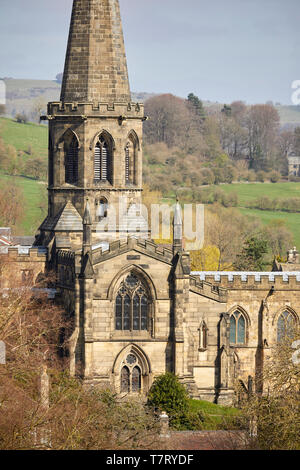 All Saints' Church, Bakewell, is the parish church of Bakewell, Derbyshire. It is a Grade I listed building Stock Photo