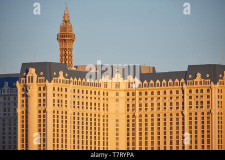 Las Vegas Nevada USA, skyline of the strip, Paris area Stock Photo