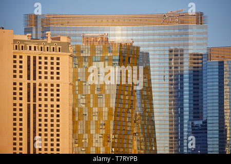 Las Vegas, Paradise, Nevada USA, skyline of the strip, ARIA Resort & Casino Stock Photo