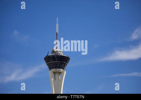 Nevada, Las Vegas, Stratosphere, observation gallery in tower Stock ...