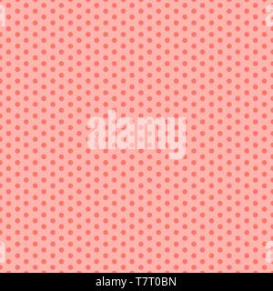 Pink seamless pattern with polka dots. Vector illustration. Trendy pink color background Stock Vector