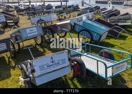 North Sea Island Juist Handcart For Luggage Of Tourists From