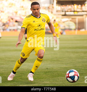 May 8, 2019:Columbus Crew SC midfielder Robinho (18) handles the ball against LA Galaxy in their game in Columbus, Ohio, USA. Brent Clark/Alamy Live Stock Photo
