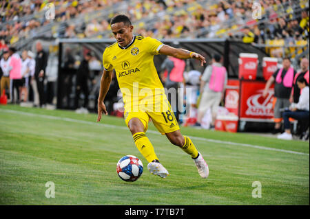 Ohio, USA. 08th May, 2019. Columbus Crew SC forward Robinho (18) in the first half of the match between Los Angeles Galaxy and Columbus Crew SC at MAPFRE Stadium, in Columbus OH. Mandatory Photo Credit: Dorn Byg/Cal Sport Media. Los Angeles Galaxy 0 - Columbus Crew SC 1 Credit: Cal Sport Media/Alamy Live News Stock Photo