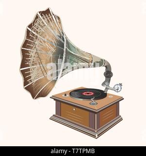 gramophone isolated vector illustration Stock Vector