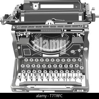 vector illustration of old style isolated typewriter Stock Vector