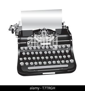 vector illustration of old style isolated typewriter Stock Vector