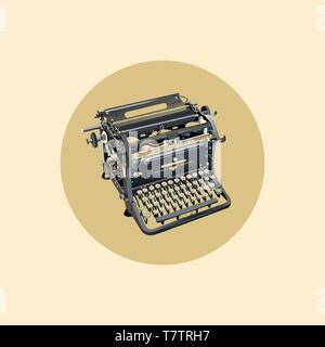 vector illustration of old style isolated typewriter Stock Vector