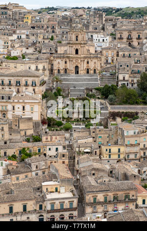 Historic centre with Duomo di San Giorgio, Modica, Sicily, Italy Stock Photo
