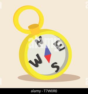 Yellow Compass travel navigation direction design icon vector illustration Stock Vector