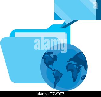 computer folder speech bubble cybersecurity data protection vector ...
