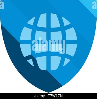 world virus shield cybersecurity data protection vector illustration ...