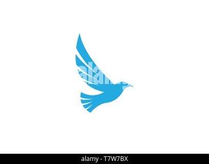 Bird eagle open wings flying for logo design Stock Vector
