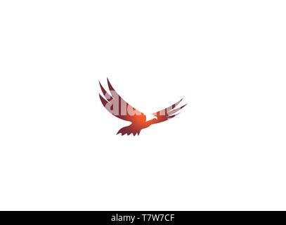 Eagle flying logo, hawk vector Stock Vector