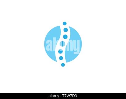 Circle sphere a spinal cord for medical logo design vector Stock Vector