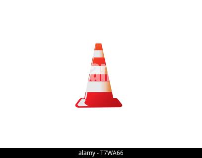 Traffic cone in under construction signal Warning in a safe zone for logo design Stock Vector
